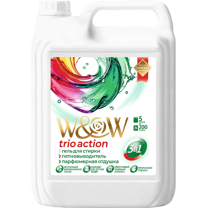 Гель для стирки 5 л W&W TRIO ACTION 3 в 1