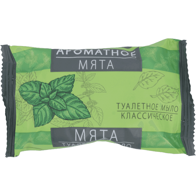 Мыло кусковое 90 г туалетное "АРОМАТНОЕ" Штампованное, Мята Мыло кусковое 90 г туалетное "АРОМАТНОЕ" Штампованное, Мята
