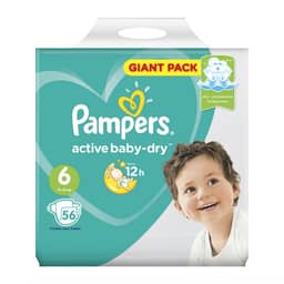 Подгузники "Рampers Active Baby Extra 6" 13-18 кг/56 шт. Подгузники "Рampers Active Baby Extra 6" 13-18 кг/56 шт.