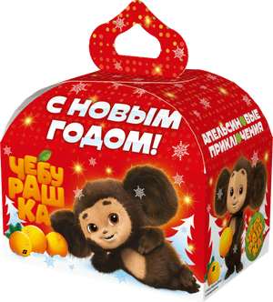 Коробка бумажная для конфет 1 кг "ЧЕБУРАШКА" Коробка бумажная для конфет 1 кг "ЧЕБУРАШКА"