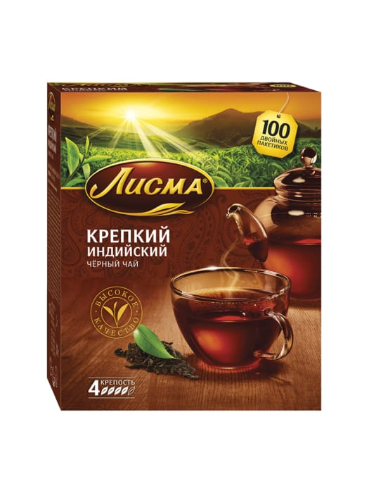 Чай 100 пакетиков, "Лисма", Крепкий Чай 100 пакетиков, "Лисма", Крепкий